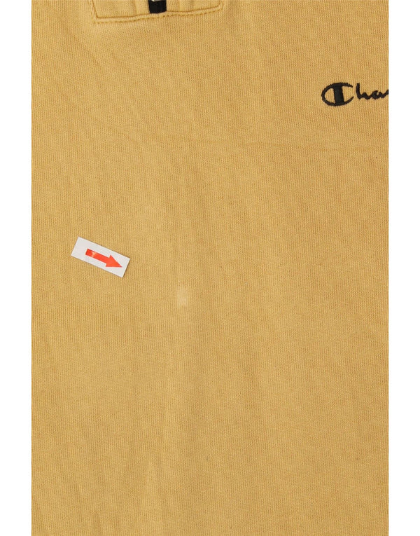 CHAMPION Sudadera con cuello y cremallera para hombre Jumper Large Beige Cotton