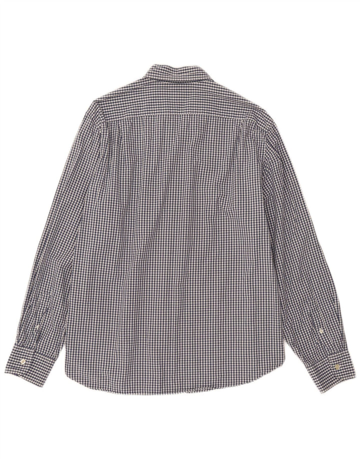 J. CREW Camisa a medida para hombre de algodón a cuadros azul marino grande