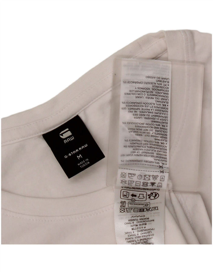 G-Star Hombre Camiseta Top Medium Blanco Algodón