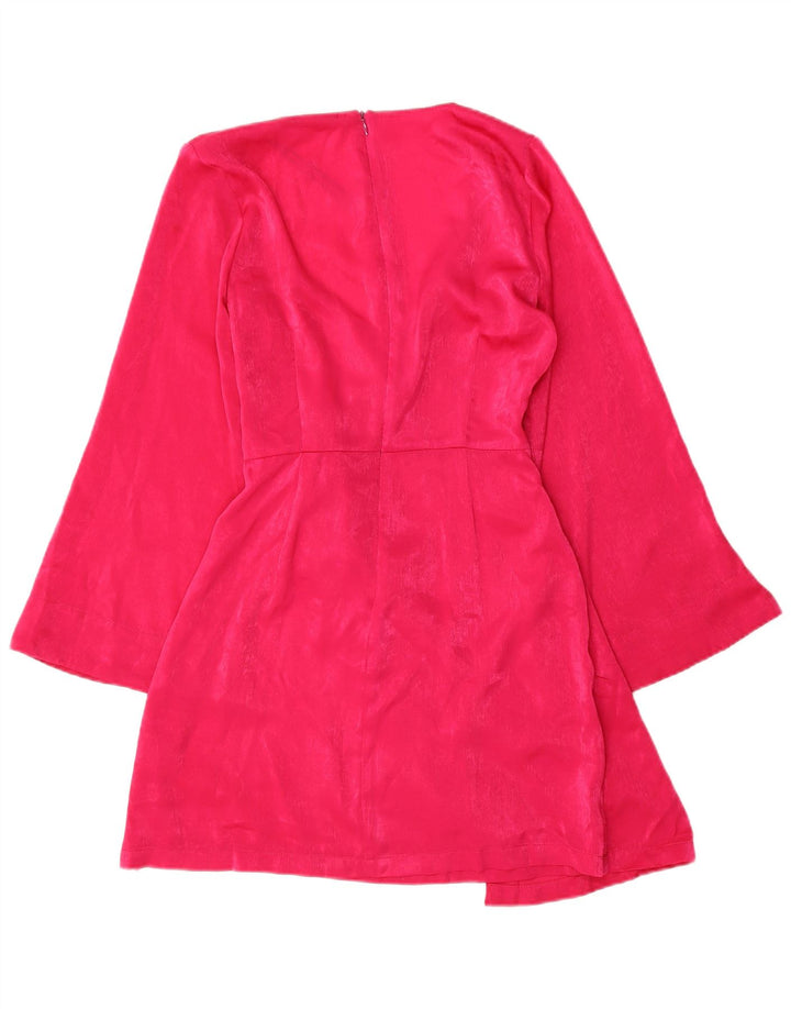 Zara Vestido tubo de manga larga para mujer UK 40 Pequeño Poliéster rosa