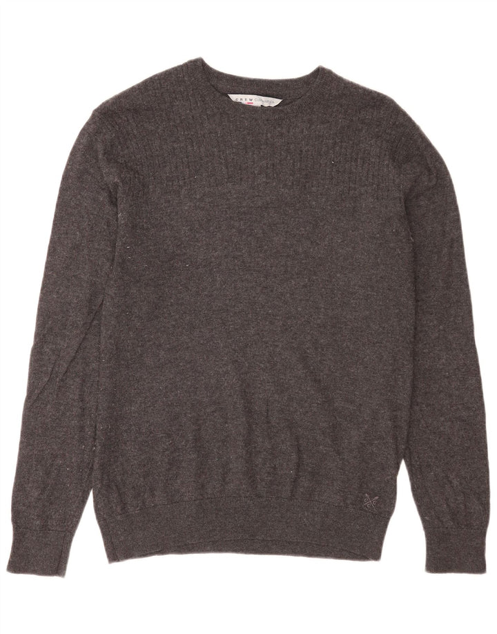 Crew Clothing - Jersey con cuello barco para hombre, nailon gris medio