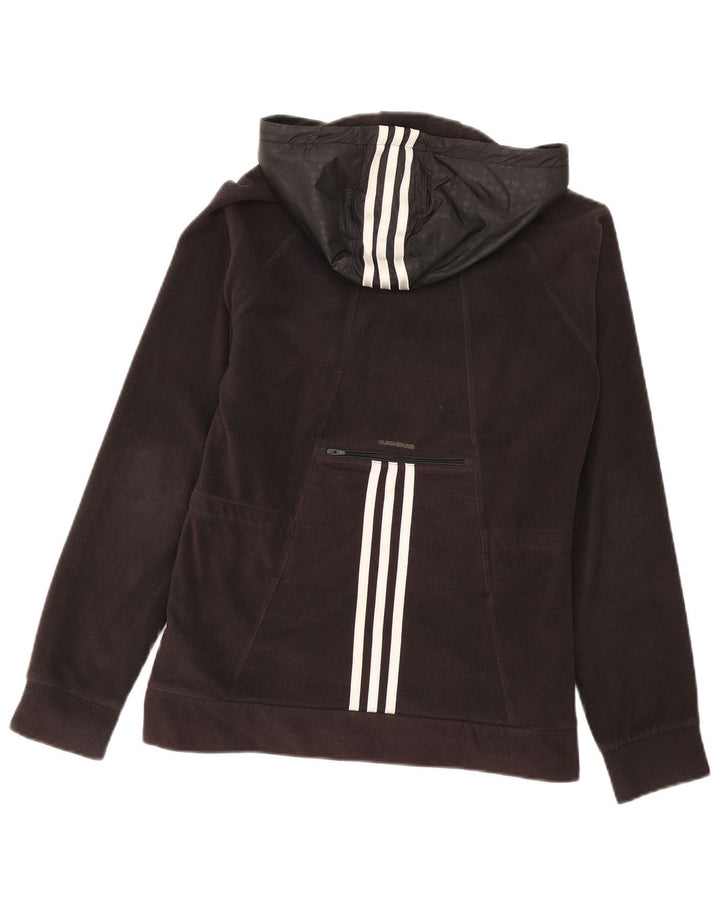 Adidas Chaqueta polar con capucha para mujer UK 44 Mediana Negro Poliéster