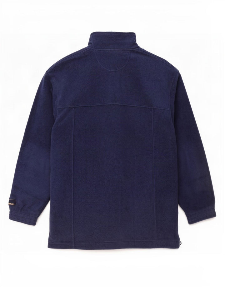 Adidas - Jersey de forro polar con cuello y cremallera para hombre, talla 40/42, poliéster azul marino mediano