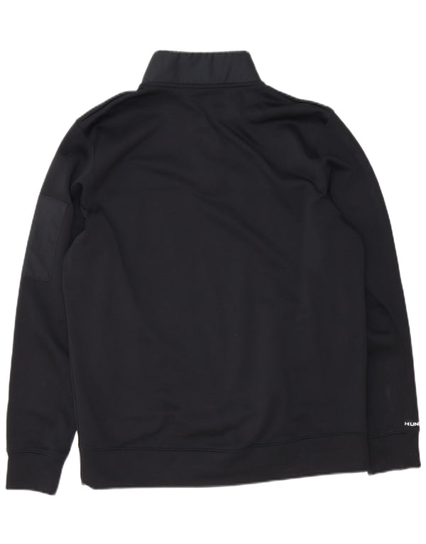 Under Armour Sudadera holgada con cuello y cremallera para hombre, color negro