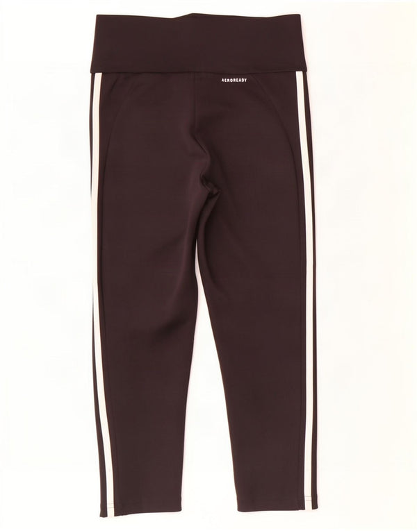 Adidas Mujer Aeroready Capri Leggings UK 8/10 Pequeño Negro Poliéster