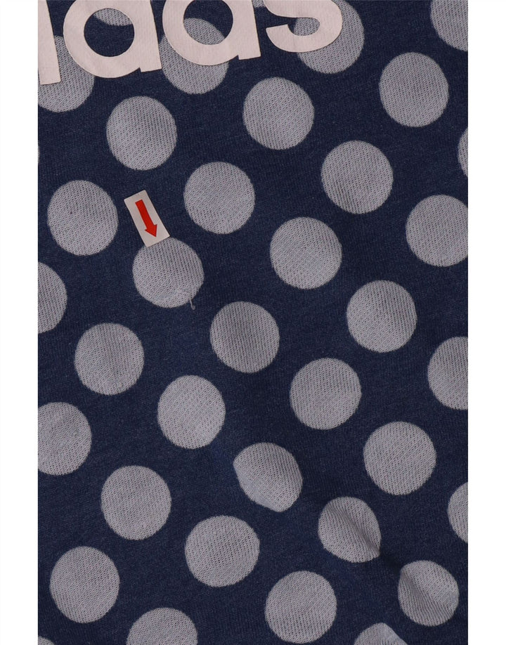Adidas - Sudadera gráfica para mujer, talla 10, poliéster azul pequeño