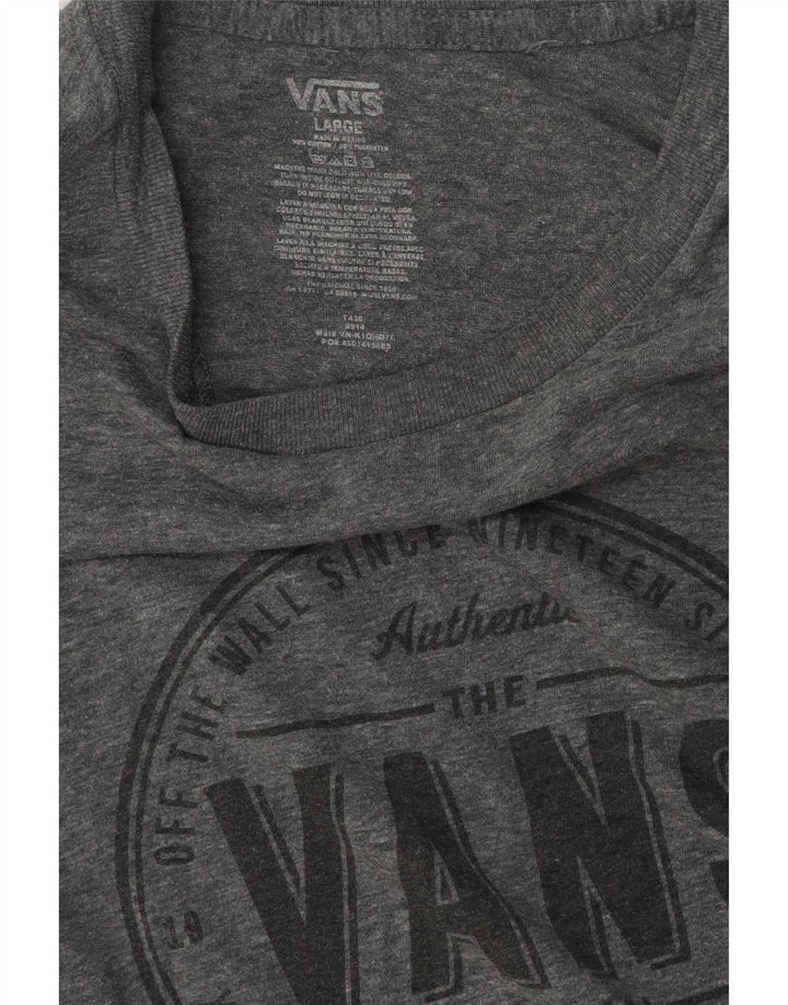 Vans - Camiseta gráfica para hombre, talla grande, algodón gris