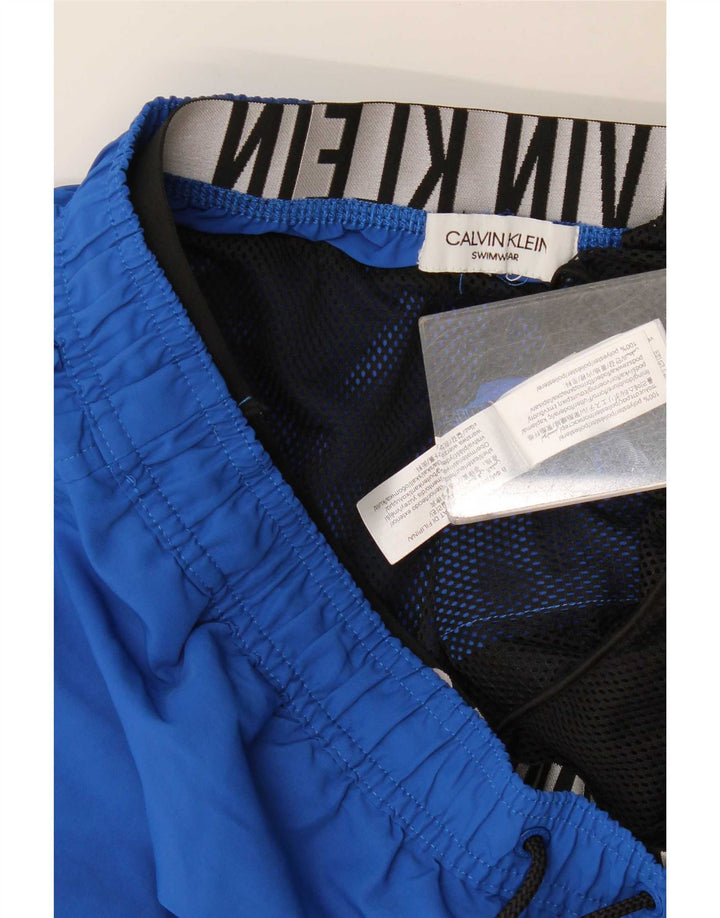 Calvin Klein Shorts De Baño Gráfico Para Hombre Poliéster Azul Medio
