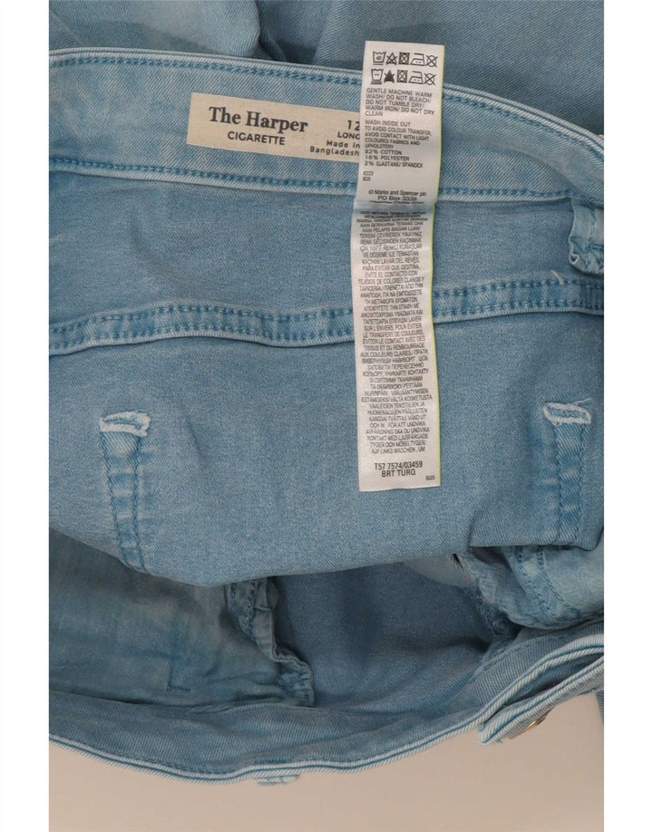 Marks & Spencer Vaqueros Rectos para Mujer UK 12 Medium W30 L27 Turquesa