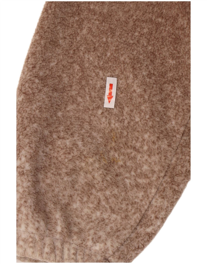 Vintage hombres lobo gráfico chaqueta de vellón Reino Unido 38 marrón medio moteado