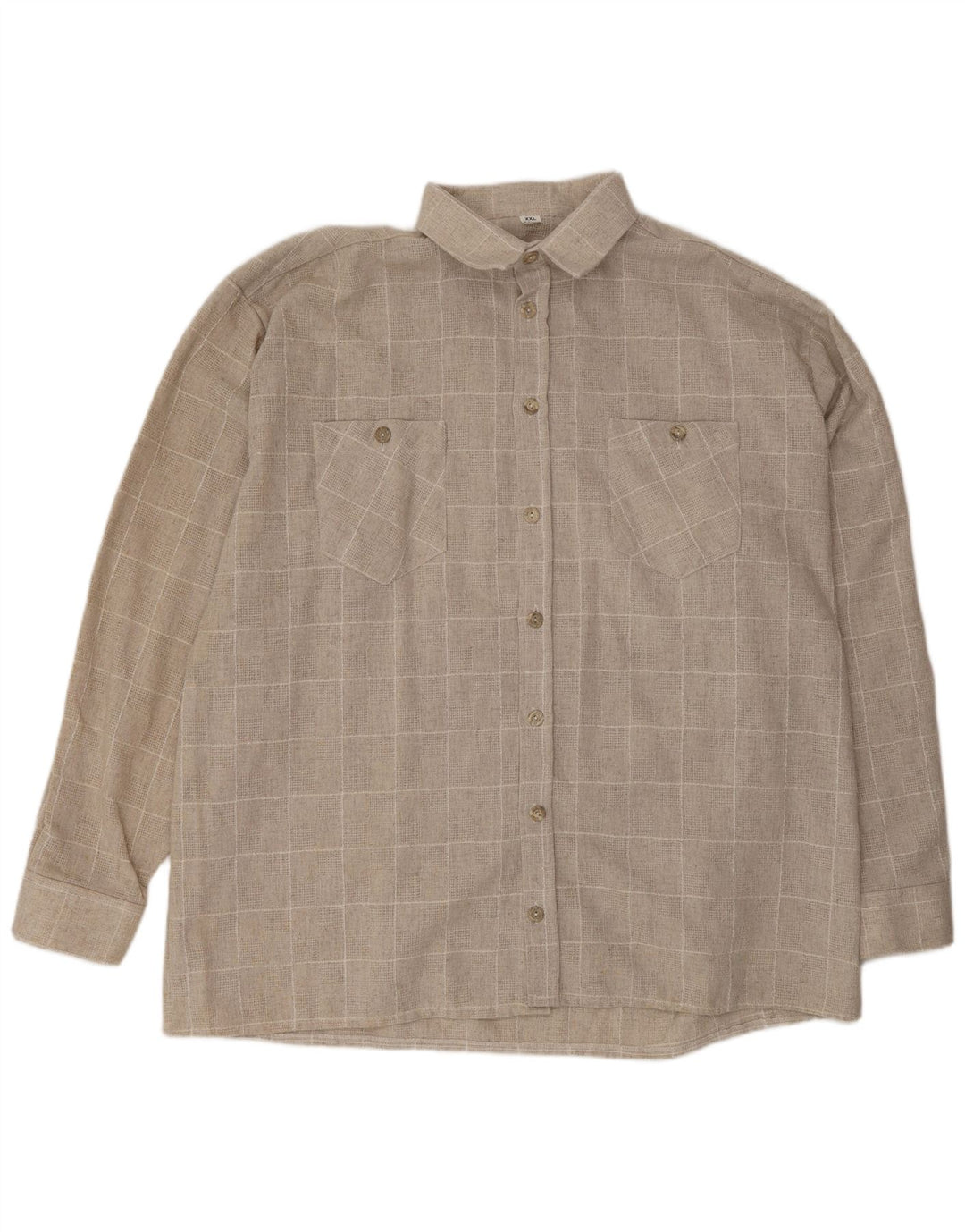 Camisa VINTAGE para hombre 2XL Beige Check