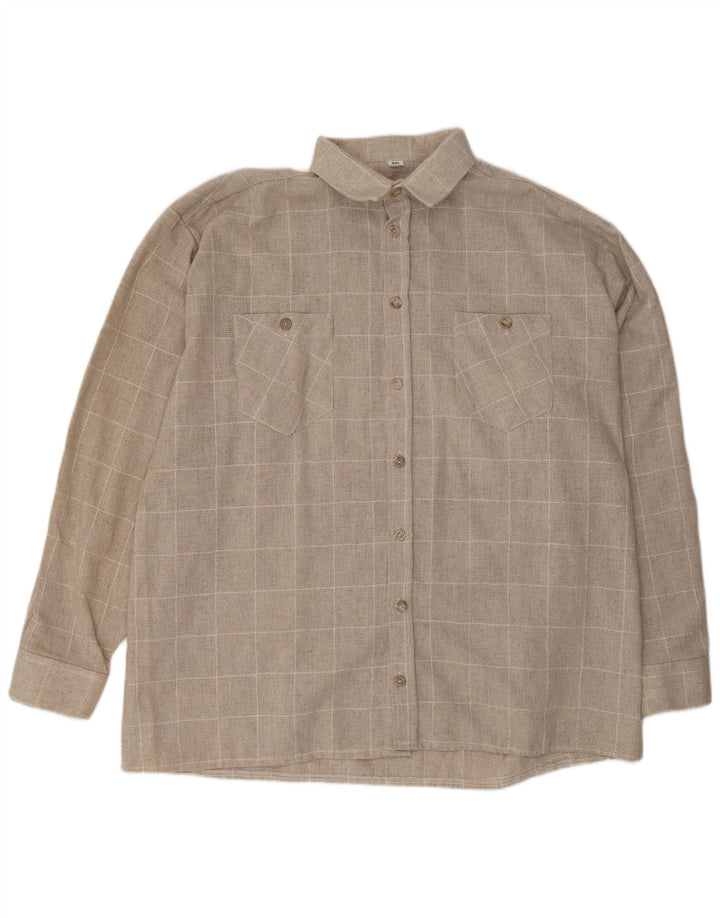 Camisa VINTAGE para hombre 2XL Beige Check