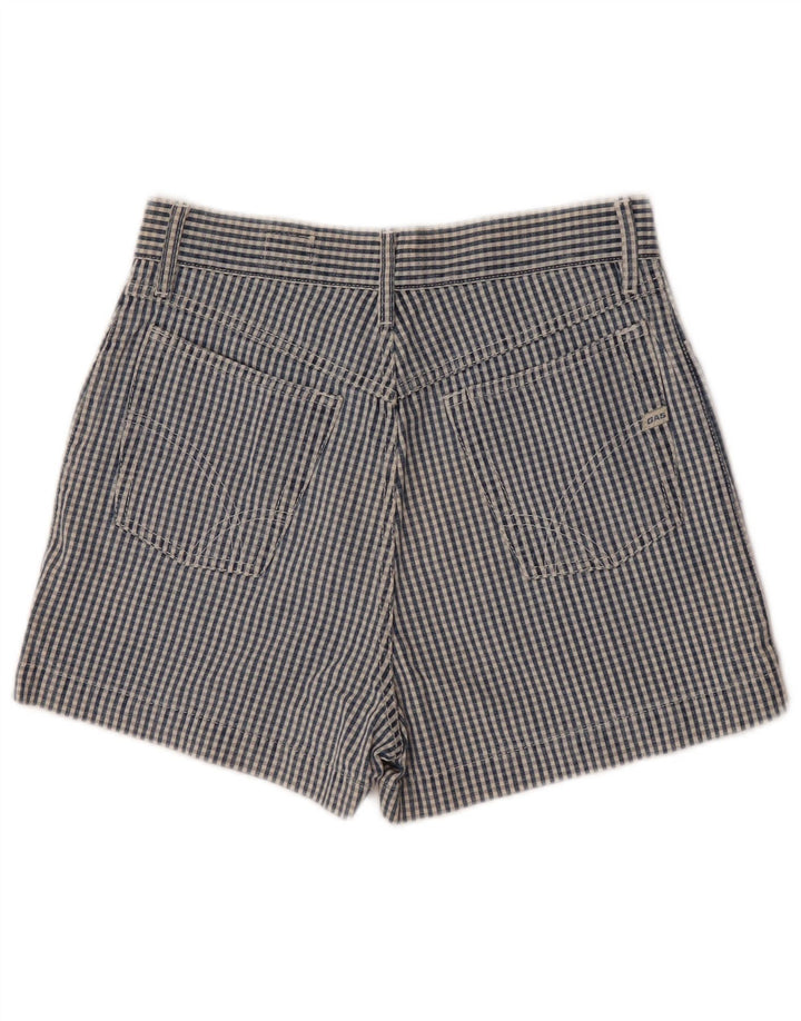 Pantalones Cortos Casuales Para Mujer Gas W28 Algodón A Cuadros Azul Medio