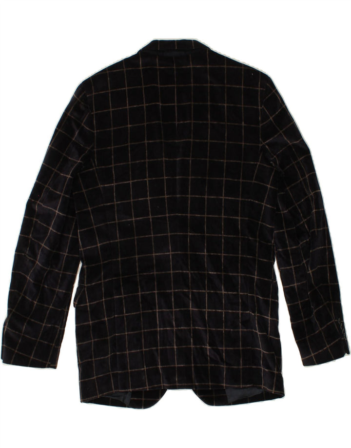 ERMENEGILDO ZEGNA Chaqueta tipo blazer de 2 botones para hombre IT 46 Small Navy Blue Check