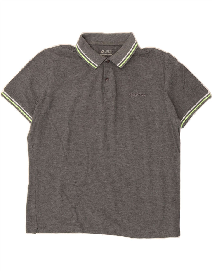 LOTTO Mens Polo Shirt Large Grey Vintage Lotto and Second-Hand Lotto from Messina Hembry 