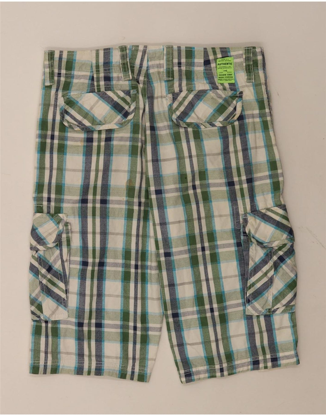 ZONE Pantalones cortos cargo para hombre IT 46 Small W32 Algodón a cuadros multicolor