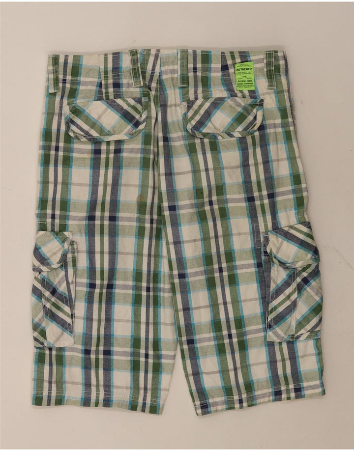 ZONE Pantalones cortos cargo para hombre IT 46 Small W32 Algodón a cuadros multicolor