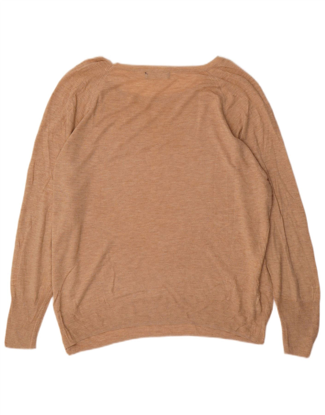 Zara - Jersey extragrande con cuello barco para mujer, talla 40, color beige medio