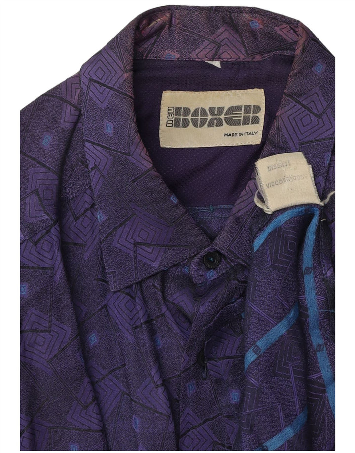 Camisa BOXER Hombre Large Viscosa Geométrica Morada
