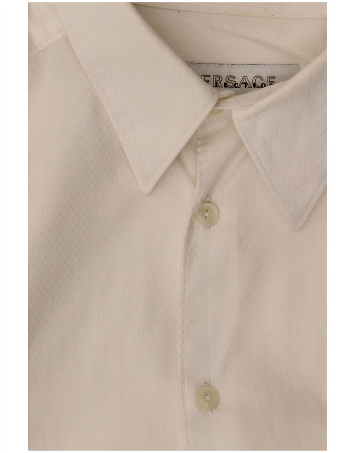 Camisa Versace Hombre Talla 41 16 Algodón Blanco Grande