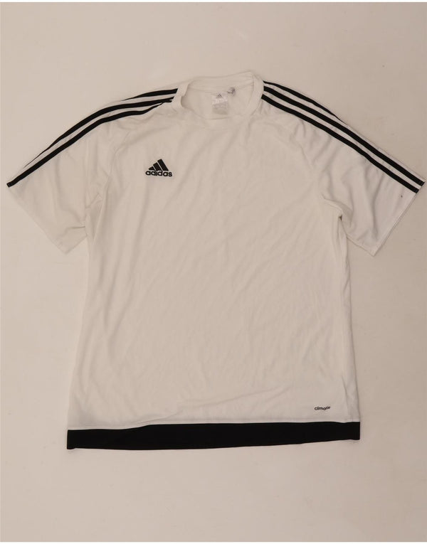 Adidas Hombre Climalite Camiseta Top XL Blanco Colorblock Poliéster