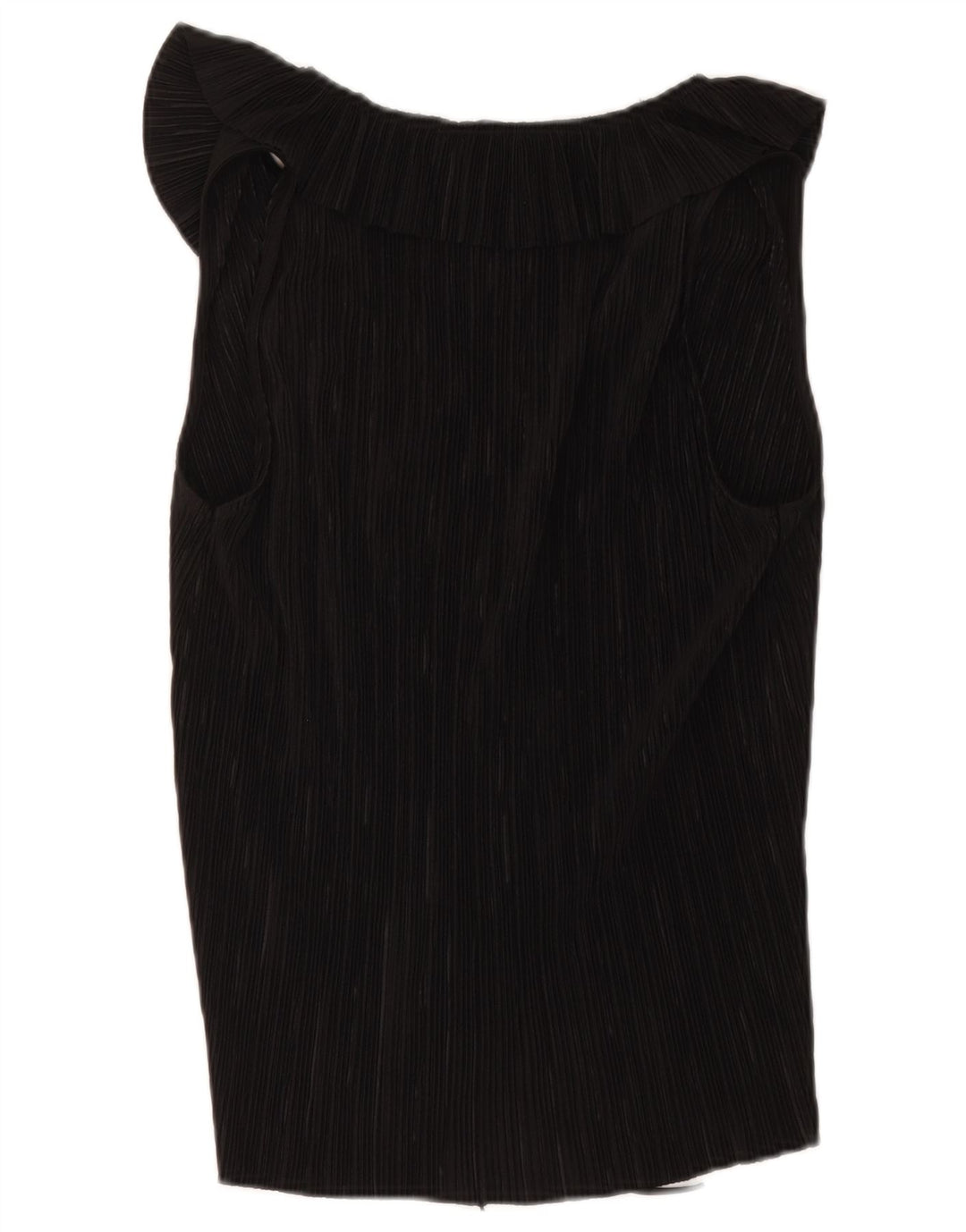 Zara Mujer Blusa Sin Mangas Top UK 42 Medio Negro Poliéster