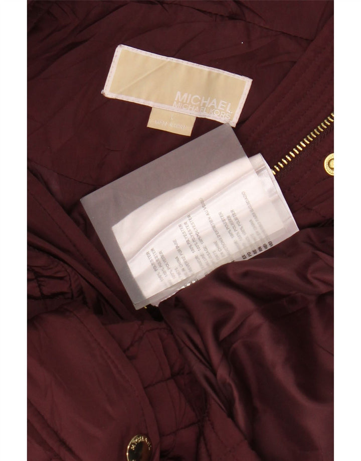 Michael Kors Chaqueta acolchada para mujer UK 46 Grande Poliéster burdeos