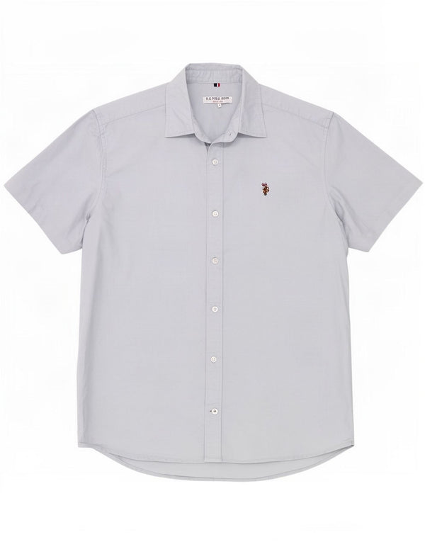 Asociación de Polo de EE. UU. Camisa Manga Corta Hombre Algodón Azul Medio