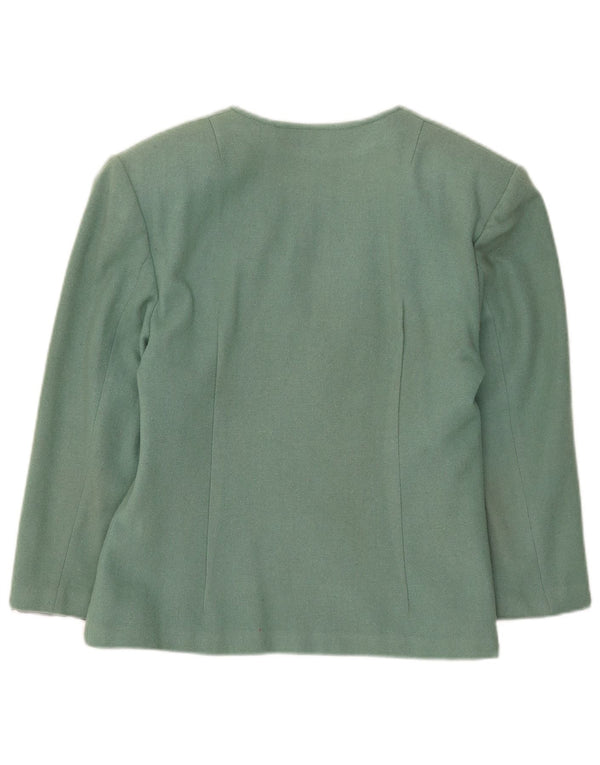 Vintage mujer 3/4 manga doble pecho Blazer chaqueta Reino Unido 8 pequeño verde