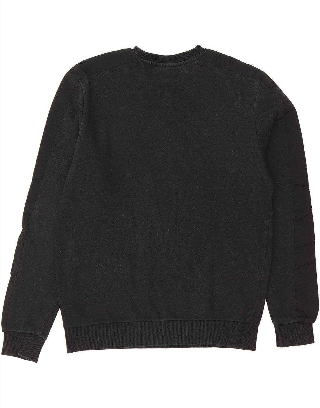FILA Mens Graphic Sweatshirt Jumper Small Black Colourblock Cotton Vintage Fila and Second-Hand Fila from Messina Hembry 