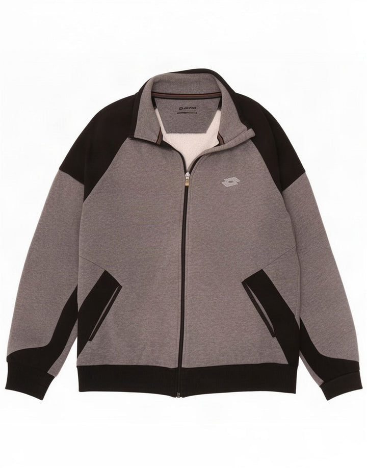 Chaqueta de chándal Lotto para hombre con bloques de color gris medio