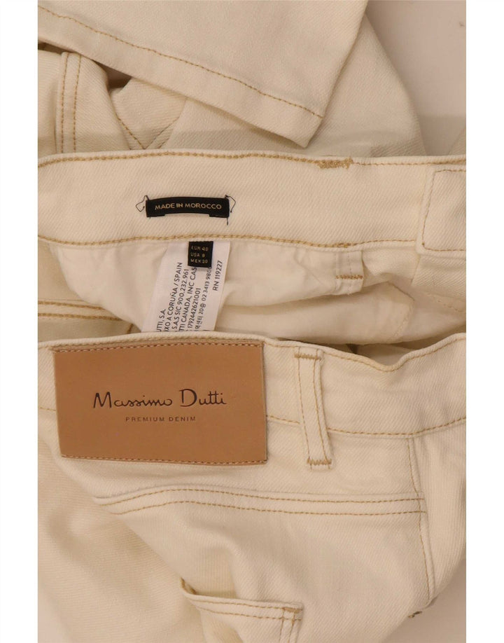 Massimo Dutti Jeans Rectos Mujer EU 40 Medium W30 L29 Algodón Blanco Roto