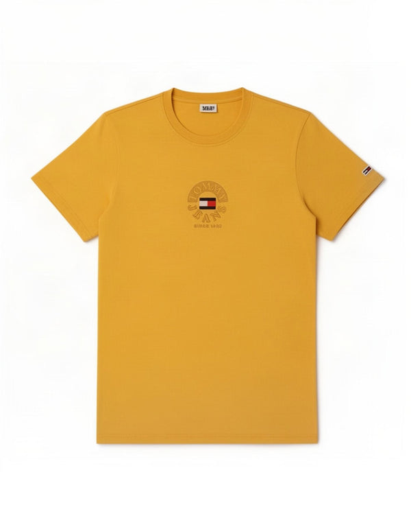 Tommy Hilfiger Camiseta gráfica para hombre Top Algodón amarillo medio