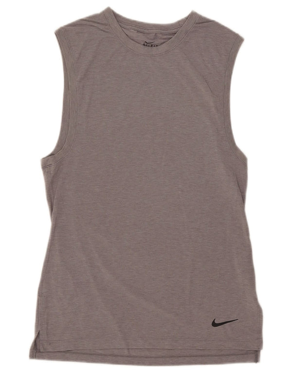 Nike Mujer Dri Fit Chaleco Top UK 10 Pequeño Gris Poliéster