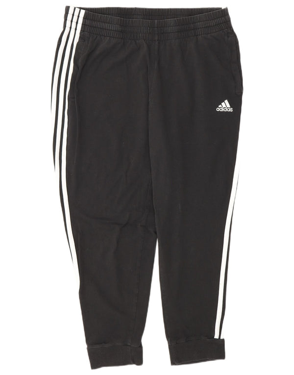 Adidas Mujer Chándal Pantalones Joggers UK 16/18 Grande Negro Algodón