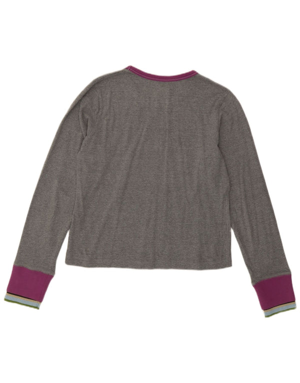 Napapijri Top corto con gráfico para mujer, manga larga, UK 44, grande, color gris