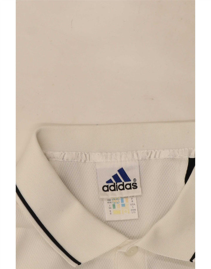 Adidas Polo para hombre UK 44/46 Large Blanco Poliéster
