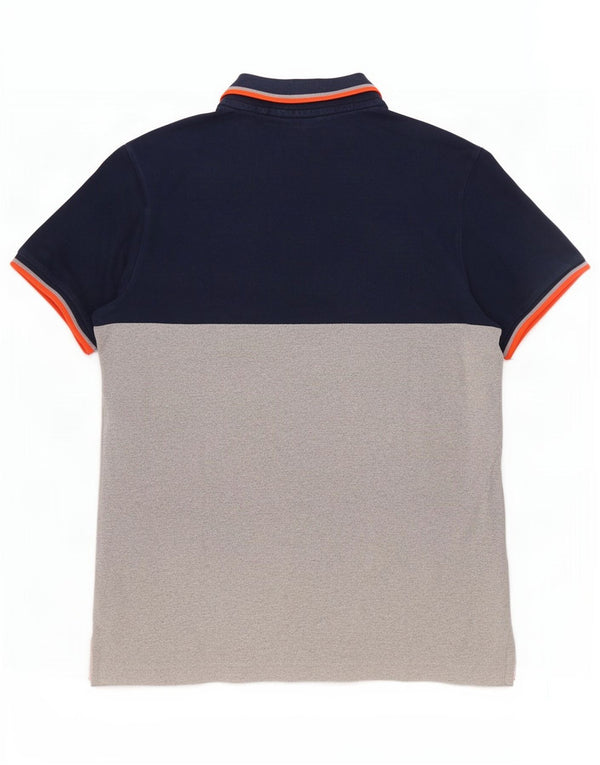 Superdry Polo De Corte Clásico Con Gráfico Para Hombre, 2XL, Algodón Color Block Azul