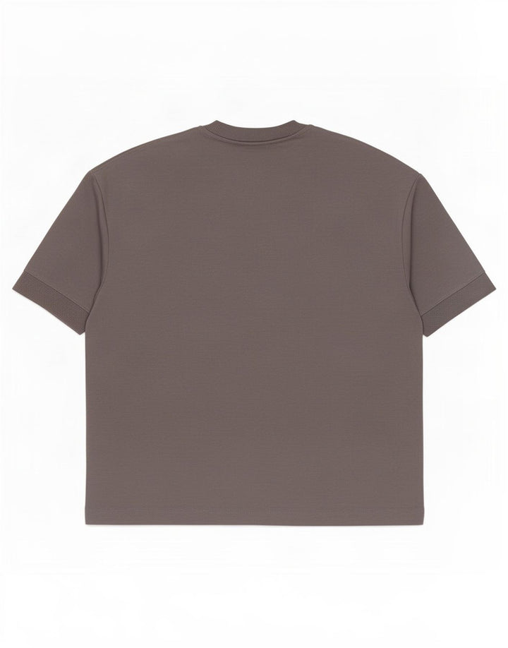 Zara Hombre Camiseta Top Grande Gris Algodón