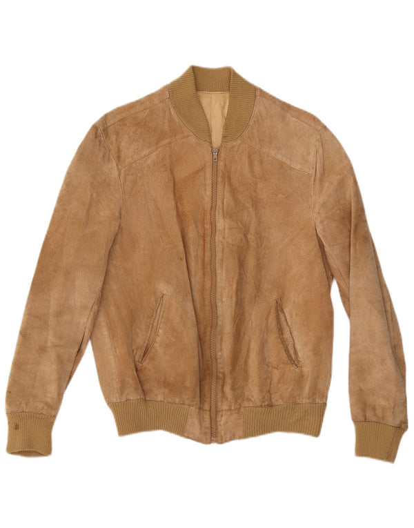MCGREGOR Chaqueta bomber de ante para hombre UK 36 Small Beige