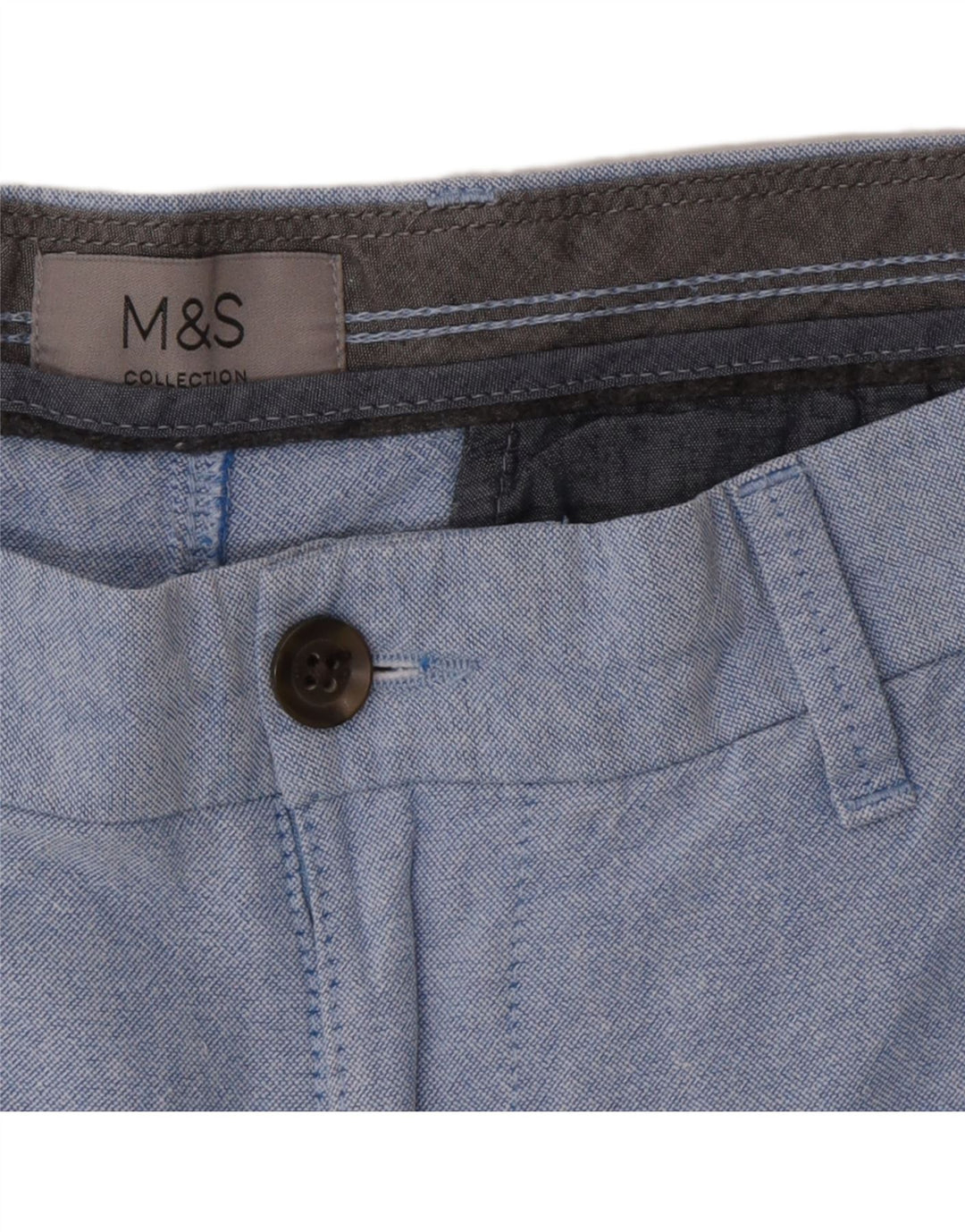 Marks & Spencer Pantalones cortos chinos para hombre W34 Algodón azul grande