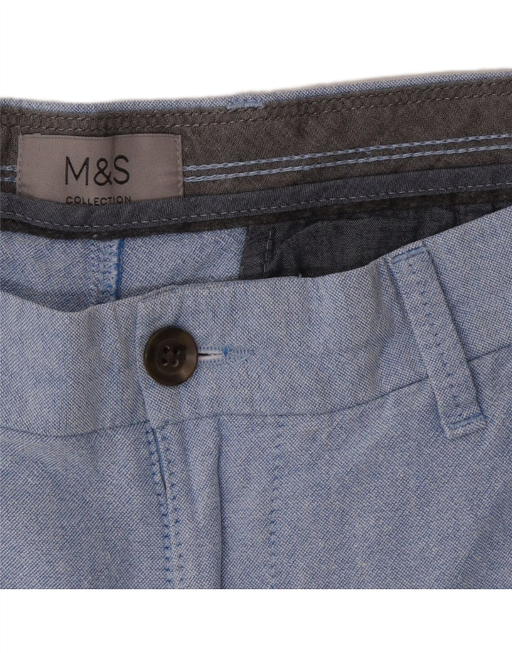 Marks & Spencer Pantalones cortos chinos para hombre W34 Algodón azul grande