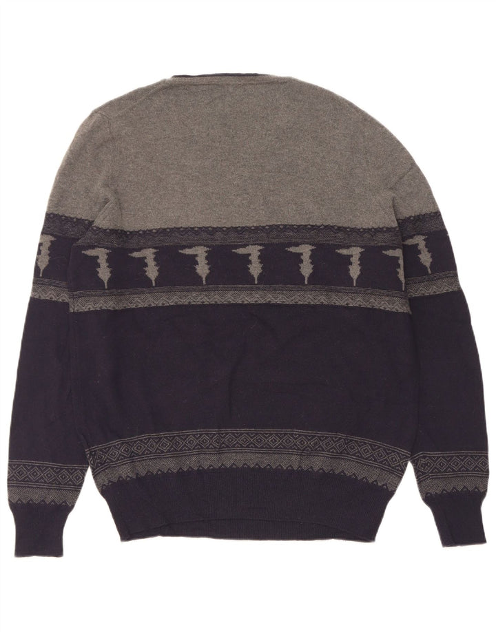 Trussardi Jersey Con Cuello Barco Hombre Azul Marino Medio Colorblock