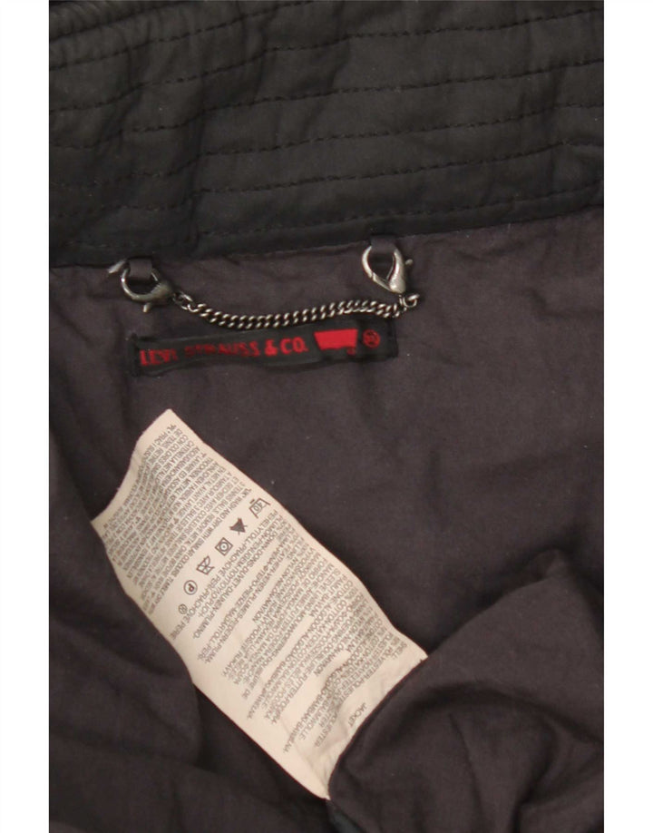 Levi's Abrigo acolchado con capucha para hombre UK 42 XL Poliéster negro