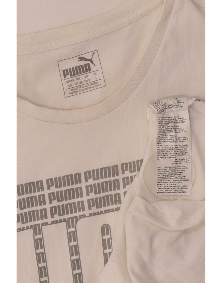 Puma - Camiseta gráfica para hombre, talla grande, algodón blanco