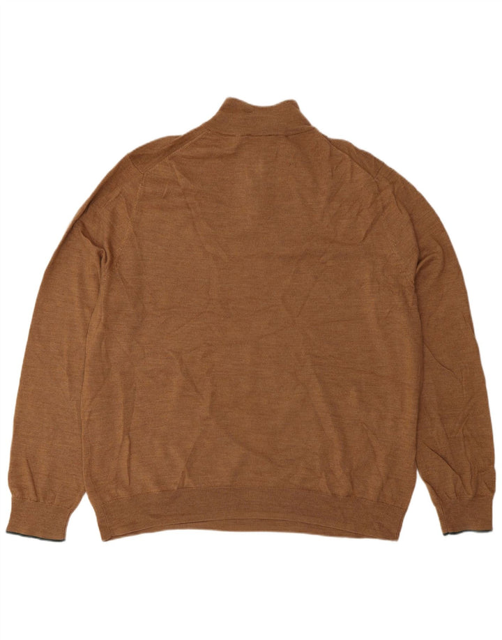 Jersey tipo jersey con cuello y cremallera para hombre de White Stuff 2XL Lana marrón