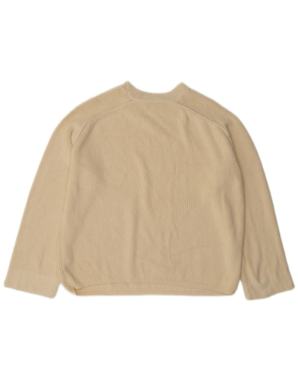 Tommy Hilfiger Suéter tipo jersey con cuello redondo para mujer UK 14 Medium Off White