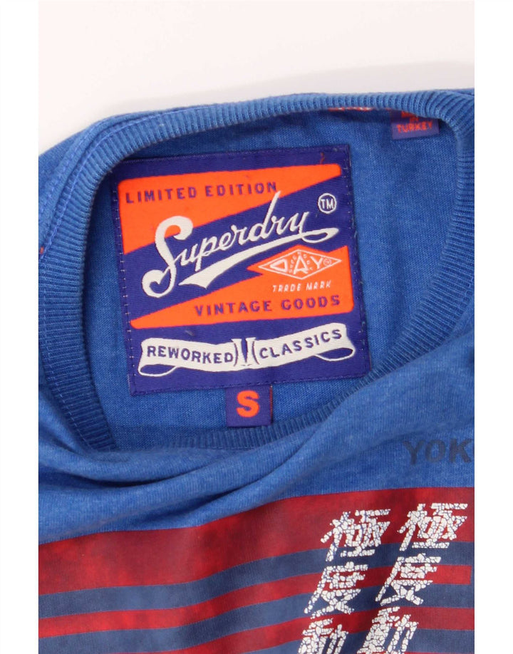 Superdry Camiseta con gráfico gráfico para hombre, talla pequeña, azul