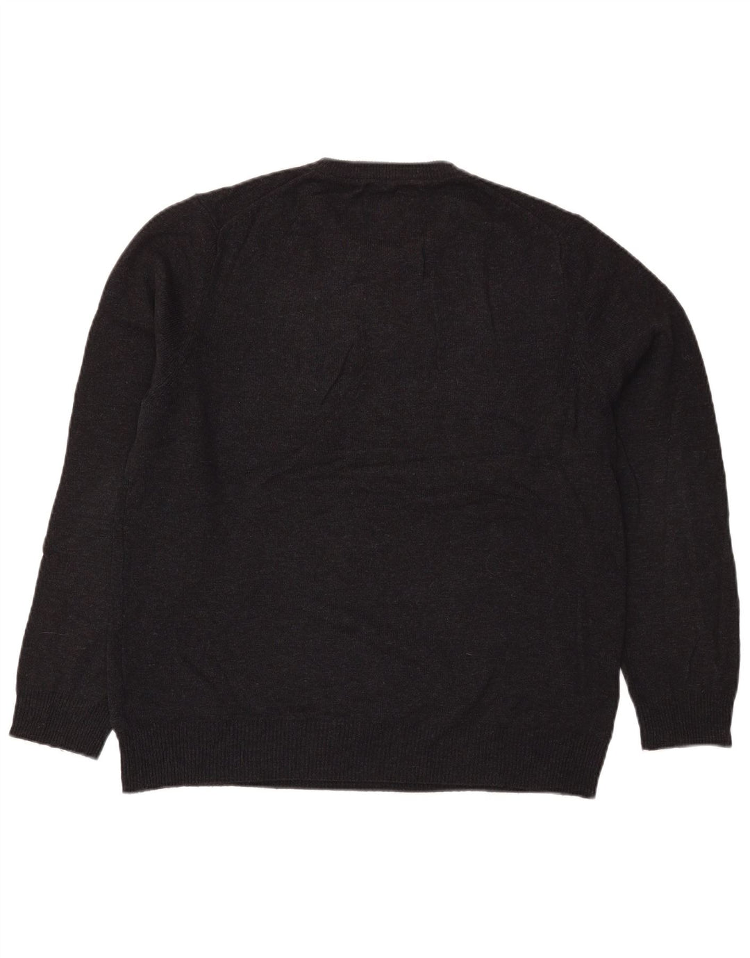 Marks & Spencer - Jersey de cuello redondo para hombre, talla grande, lana negra
