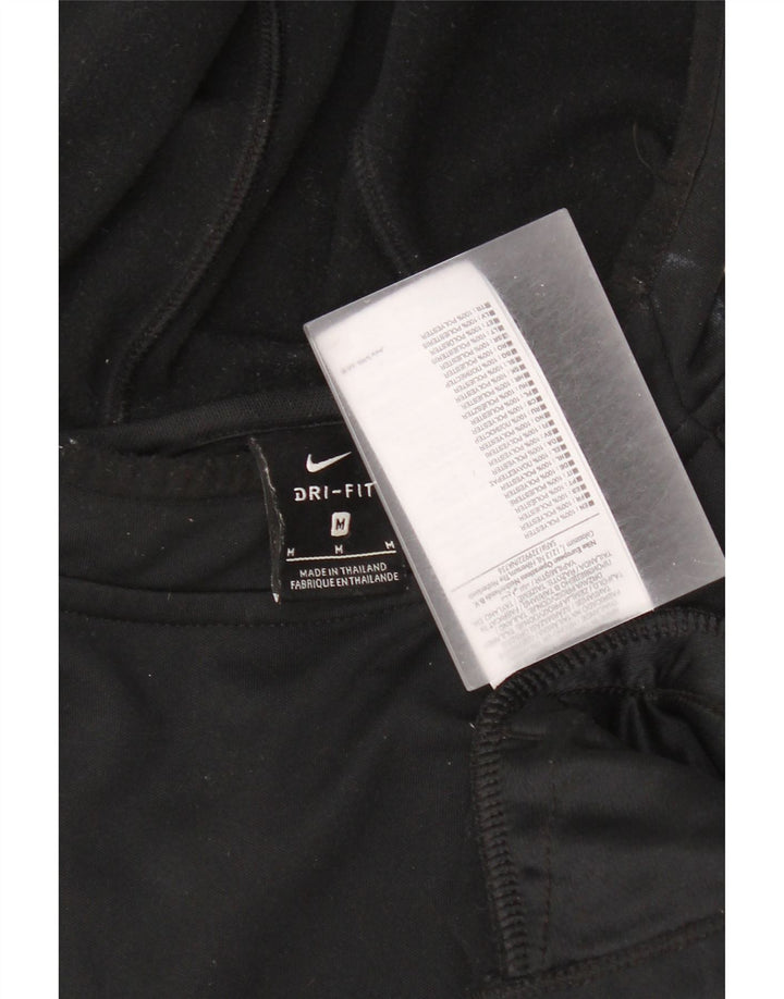 Nike Dri Fit Sudadera con capucha para hombre, talla mediana, poliéster negro
